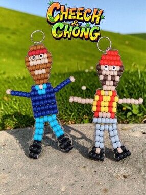 Cheech & Chong Pony Bead Keychain